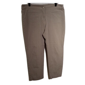 Eileen Fisher Womens Pants Beige Tapered Leg High Rise Stretch Cuffed Sz Medium